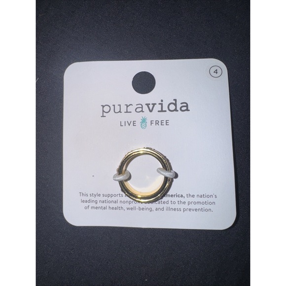 Pura Vida Jewelry - Puravida Mental Health Awareness Fidget Ring Gold Tone sz 4
